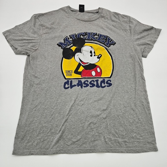 Disney Other - Disney Mickey Mouse Classics Graphic T Shirt‎ Grey Mens Size XL